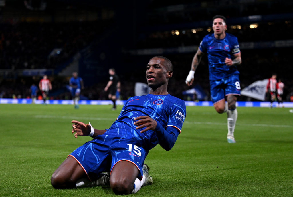 Nicolas Jackson of Chelsea celebrates scoring