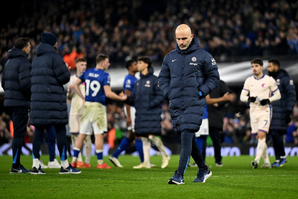 Enzo Maresca dejected after Chelsea's 2-0 loss to Ipswich Town