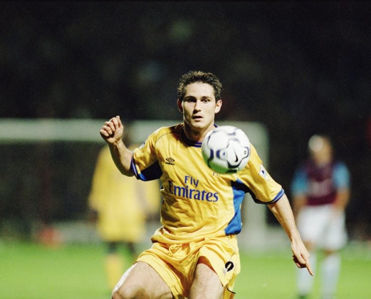 24 Oct 2001:  Frank Lampard of Chelsea in action during the FA Barclaycard Premiership match against West Ham United played at Upton Park, in Londo...