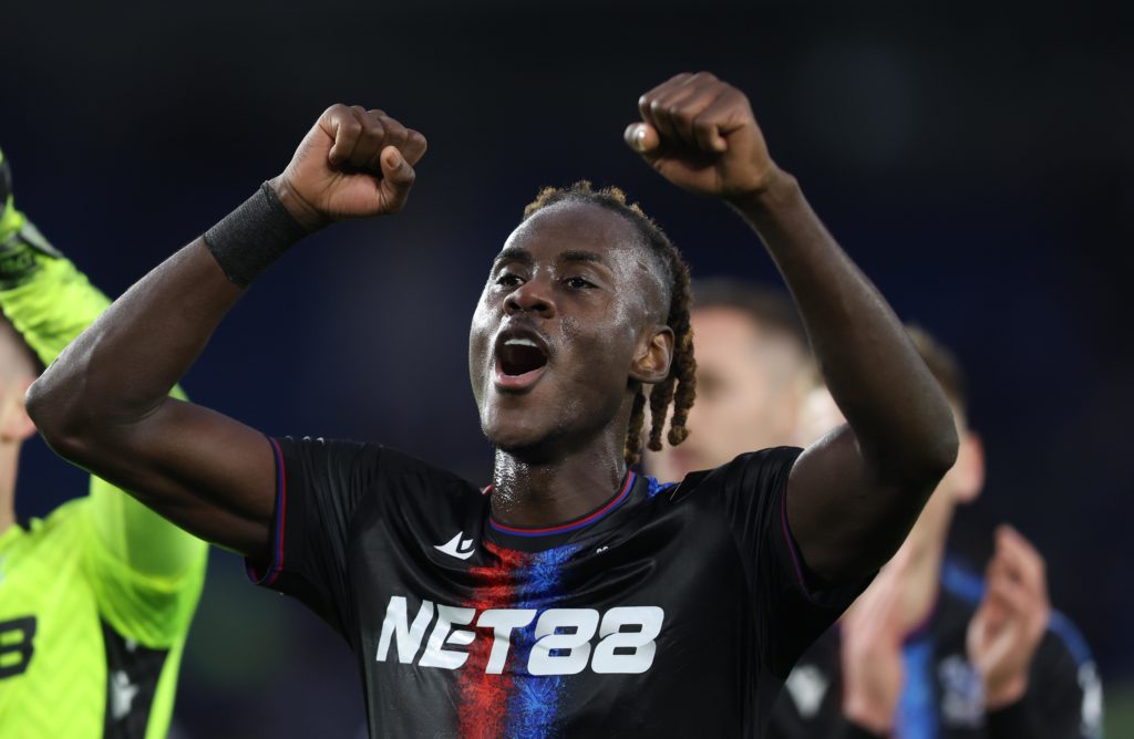 Trevoh Chalobah of Crystal Palace celebration at full time after Crystal Palace win 3-0 during the Premier League match between Brighton & Hove...