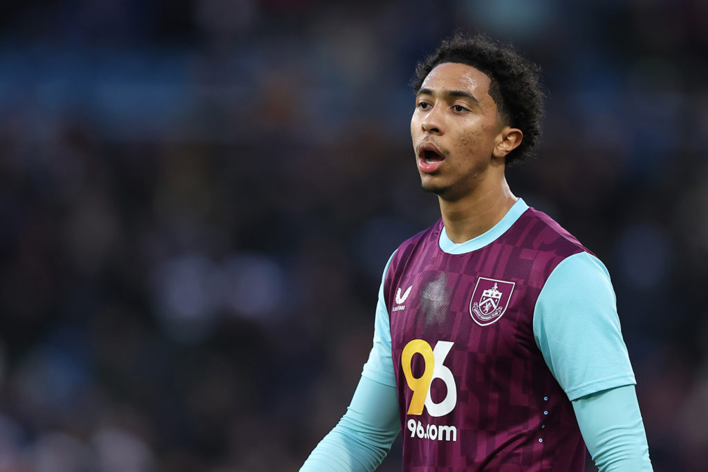 Bashir Humphreys of Burnley looks on during the Sky Bet Championship match between Burnley FC and Watford FC at Turf Moor on December 21, 2024 in B...