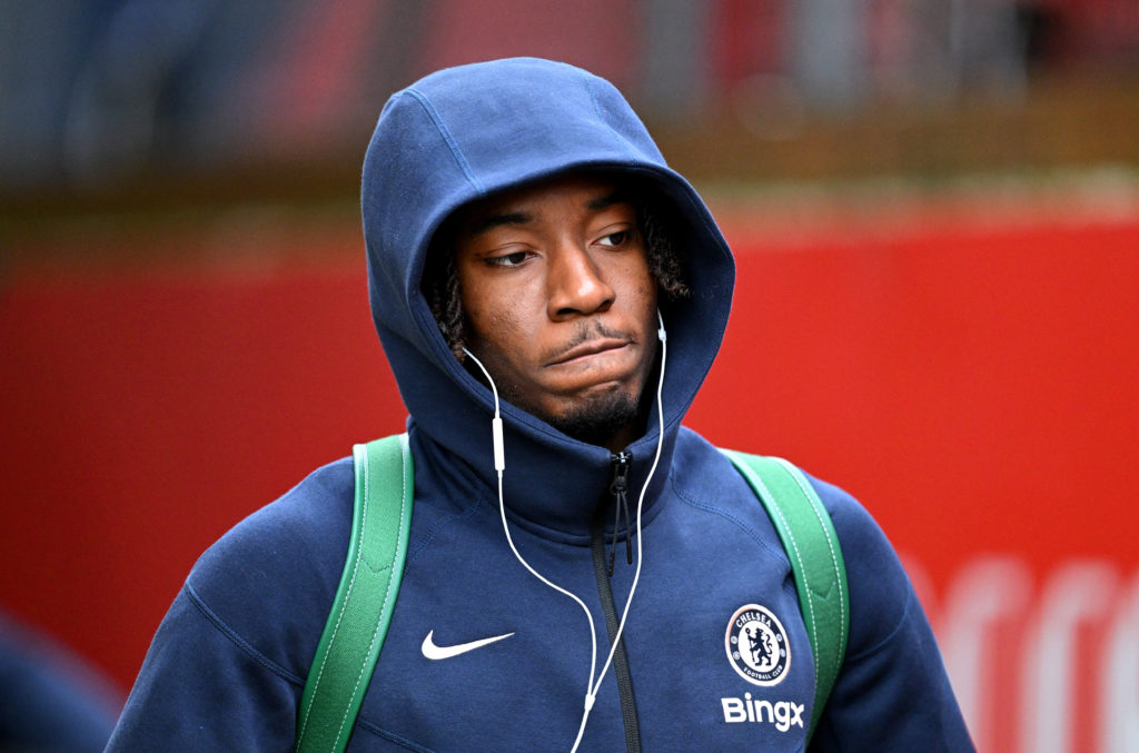 Noni Madueke of Chelsea arrives at the stadium prior to the Premier League match between Crystal Palace FC and Chelsea FC at Selhurst Park on Janua...