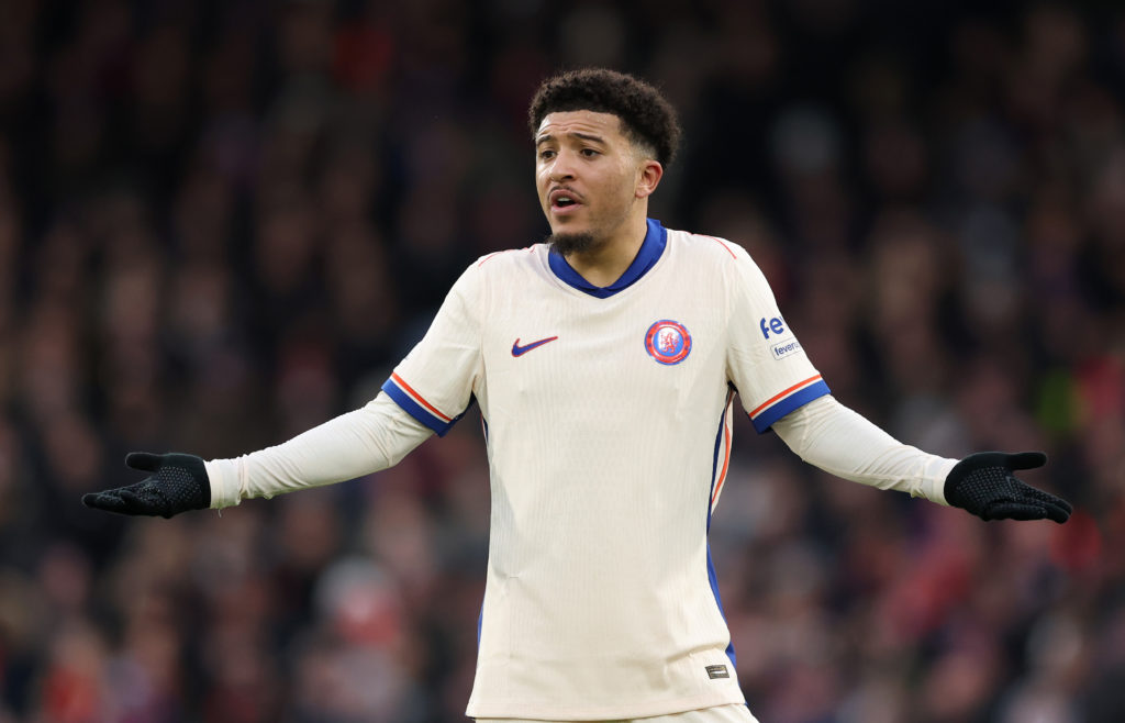 Jadon Sancho of Chelsea during the Premier League match between Crystal Palace FC and Chelsea FC at Selhurst Park on January 04, 2025 in London, En...