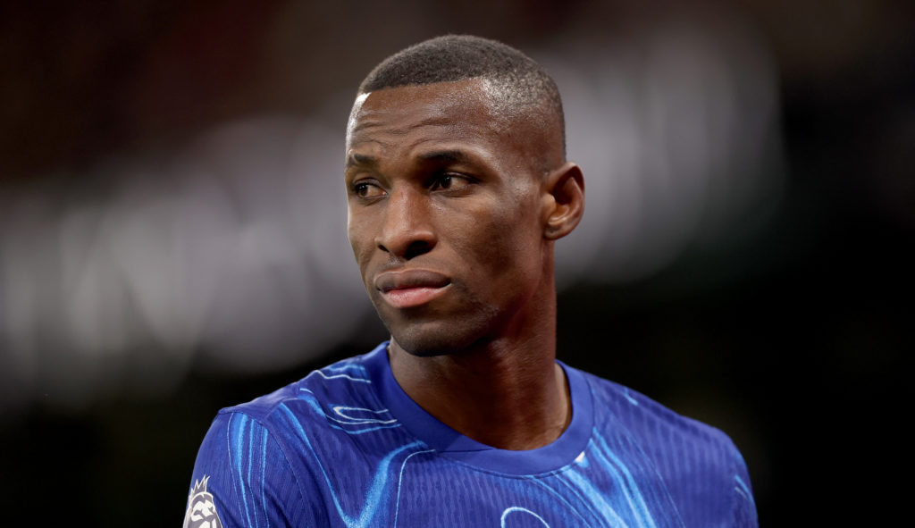 Nicolas Jackson of Chelsea during the Premier League match between Manchester City FC and Chelsea FC at Etihad Stadium on January 25, 2025 in Manch...