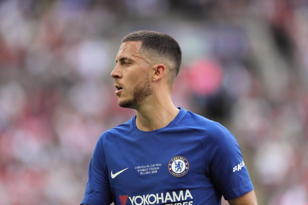 Eden Hazard during the FA Cup final between Chelsea and Manchester United.