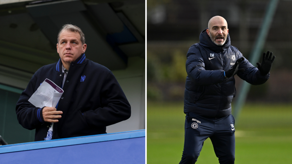 Split image of Todd Boehly (R) and Enzo Maresca (L)