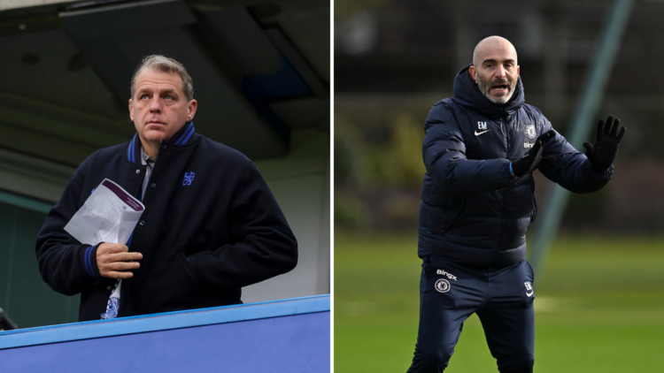 Split image of Todd Boehly (R) and Enzo Maresca (L)