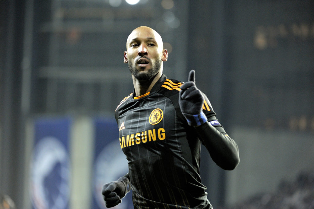 Nicolas Anelka of Chelsea jubilates afte