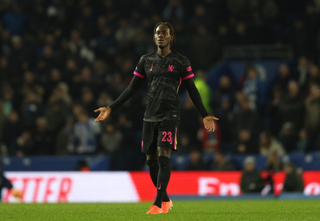 Trevoh Chalobah of Chelsea looks disappointed & dejected during the Emirates FA Cup Fourth Round match between Brighton & Hove Albion and C...