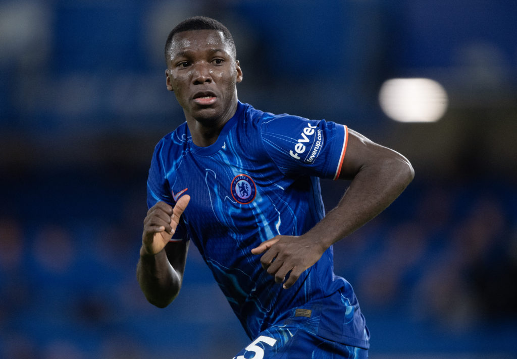 Moises Caicedo during the Premier League match between Chelsea and West Ham United