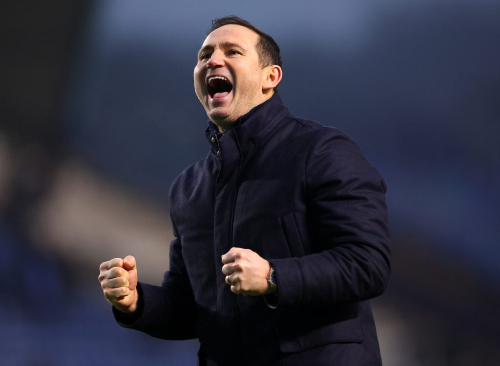 Frank Lampard, Manager of Coventry City celebrates after the Sky Bet Championship match between Sheffield Wednesday FC and Coventry City FC at Hill...