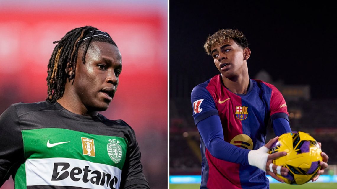 Picture one Geovany Quenda for Sporting Lisbon. Picture two Lamine Yamal for Barcelona