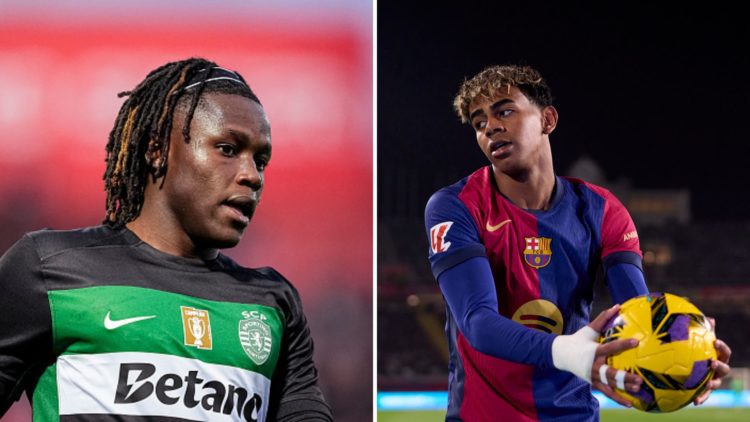 Picture one Geovany Quenda for Sporting Lisbon. Picture two Lamine Yamal for Barcelona