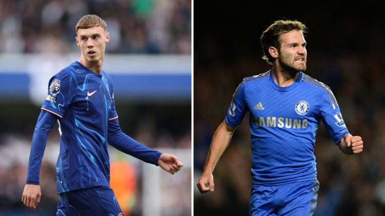 Picture one Cole Palmer for Chelsea. Picture two Juan Mata for Chelsea