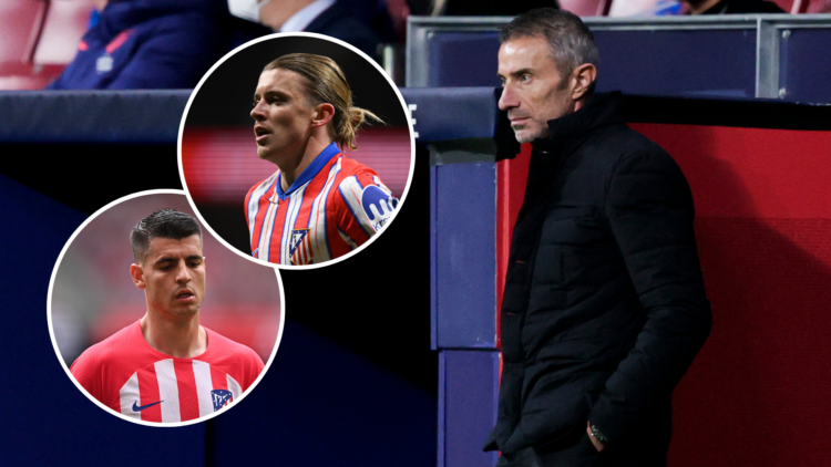Sport Director Andrea Berta of Atletico Madrid during the UEFA Champions League match between Atletico Madrid v Manchester City with an inset of Co...