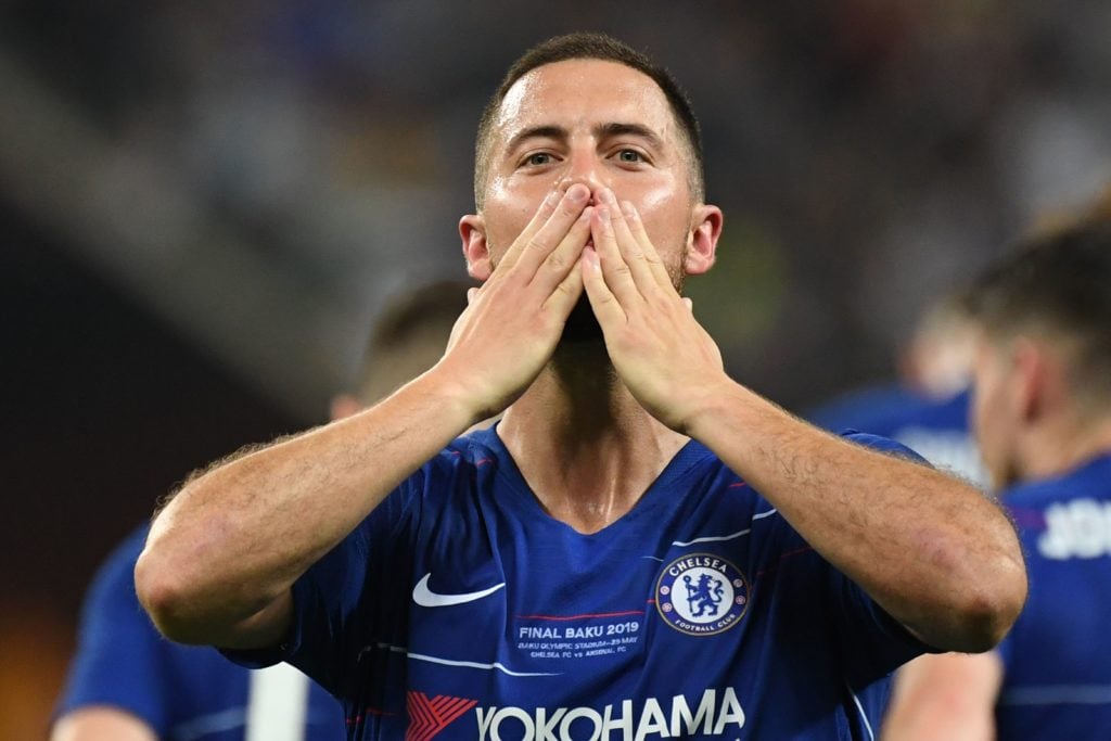 Chelsea's Eden Hazard celebrating
