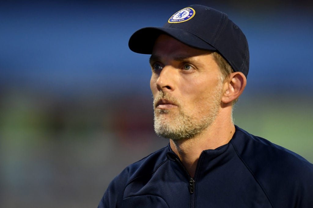Thomas Tuchel looking serious before Dinamo Zagreb v Chelsea FC