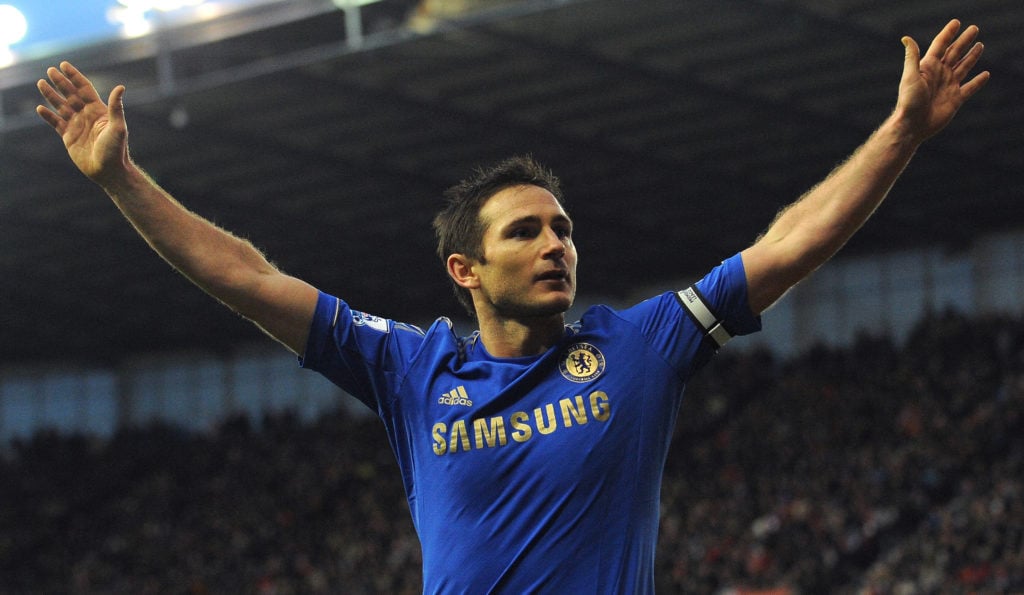 Chelsea midfielder Frank Lampard celebrating