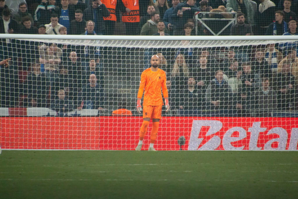 Goalkeeper Robert Sanchez of Chelsea FC seen during the UEFA