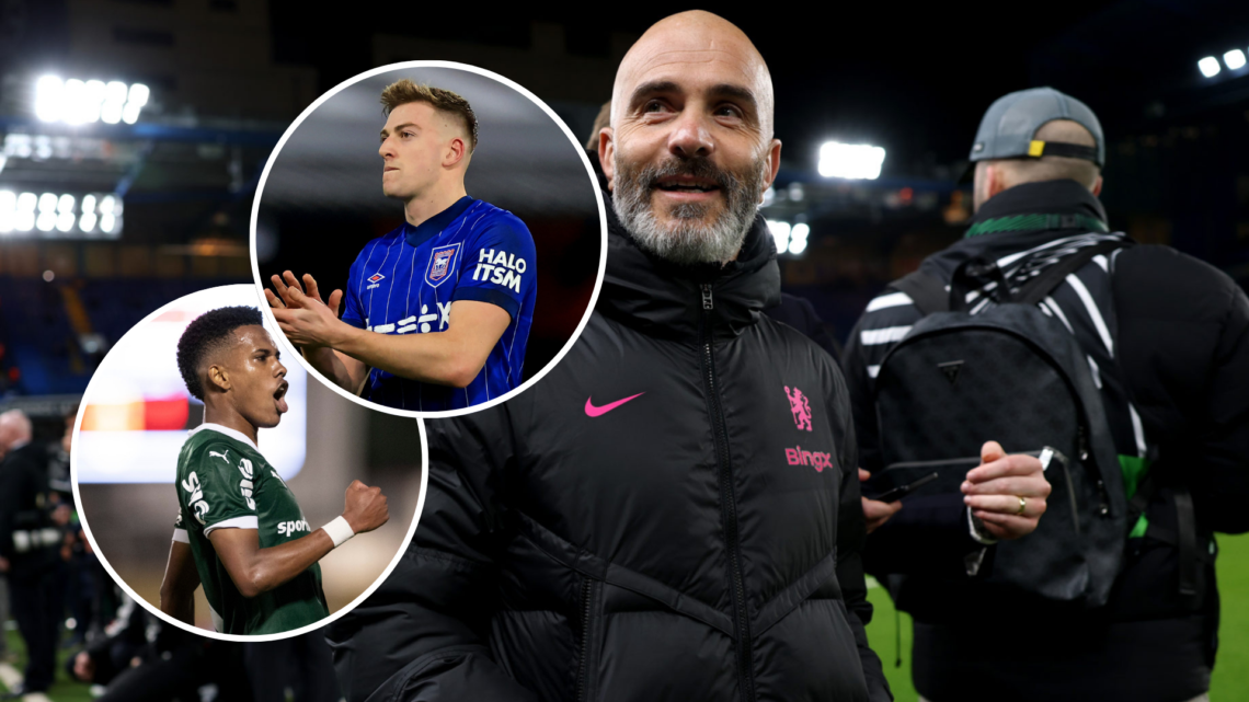 Enzo Maresca, Manager of Chelsea, looks on prior to the UEFA Conference League 2024/25 Round of 16 Second Leg match between Chelsea FC and F.C. Cop...
