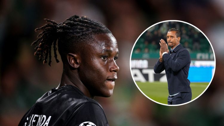 Geovany Quenda for Sporting Lisbon. Inset, Nani