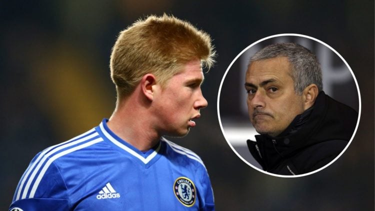 Kevin De Bruyne for Chelsea. Inset, Jose Mourinho for Chelsea