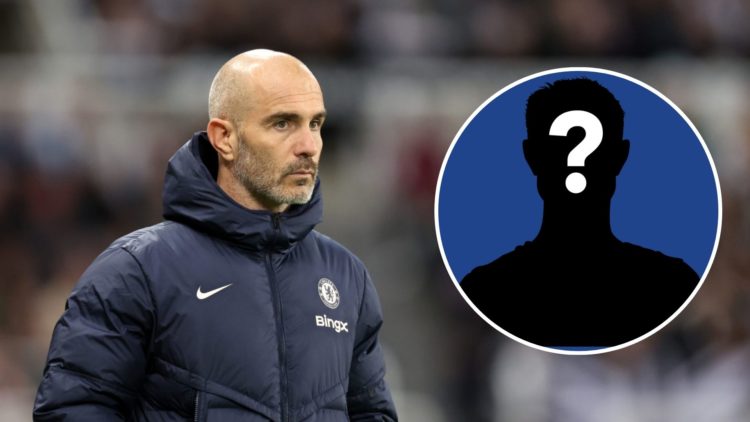 Enzo Maresca the Chelsea manager. Inset, mystery player