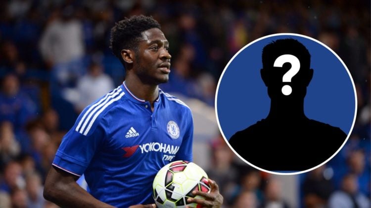 Ola Aina playing for Chelsea. Inset, mystery Chelsea player