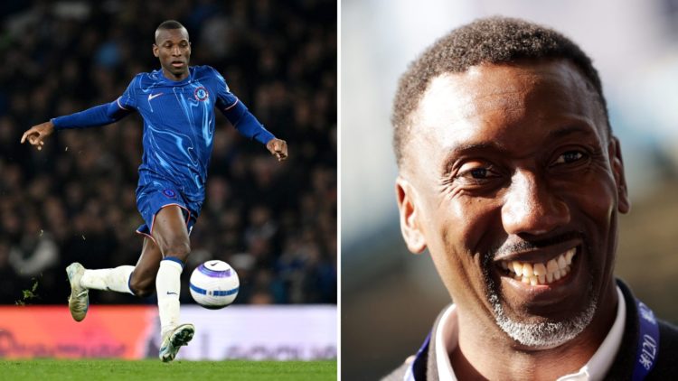 Picture one Nicolas Jackson for Chelsea. Picture two Jimmy Floyd Hasselbaink