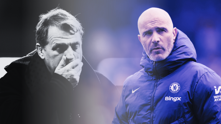 Composite image of Chelsea owner Todd Boehly and manager Enzo Maresca