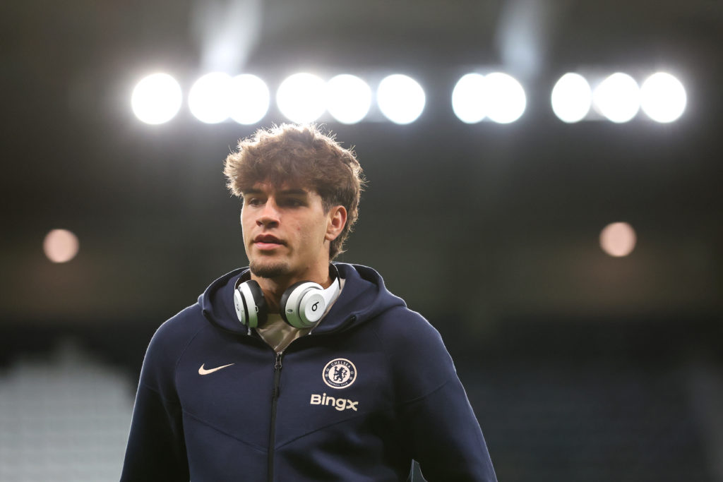 Marc Guiu before Chelsea and Newcastle United in the Carabao Cup.