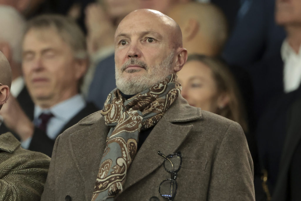 Frank Leboeuf at the Champions League match between Paris Saint-Germain and Aston Villa.
