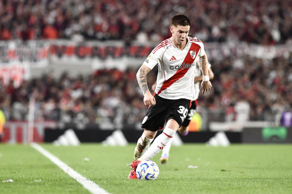 Franco Mastantuono of River Plate in action during a Torneo