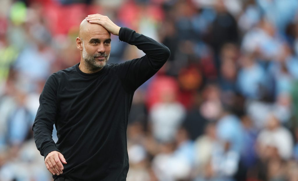 Manchester City manager Pep Guardiola during the FA Cup match against Nottingham Forest.