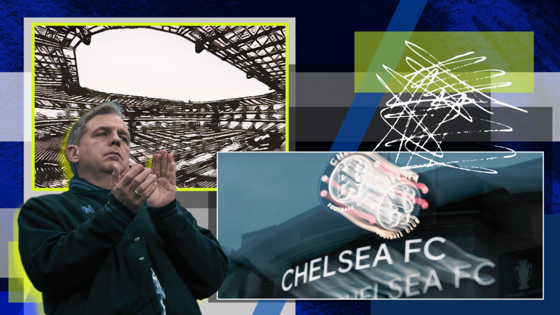 Composite image of Chelsea owner Todd Boehly, a general view of Twickenham Stadium and Stamford Bridge