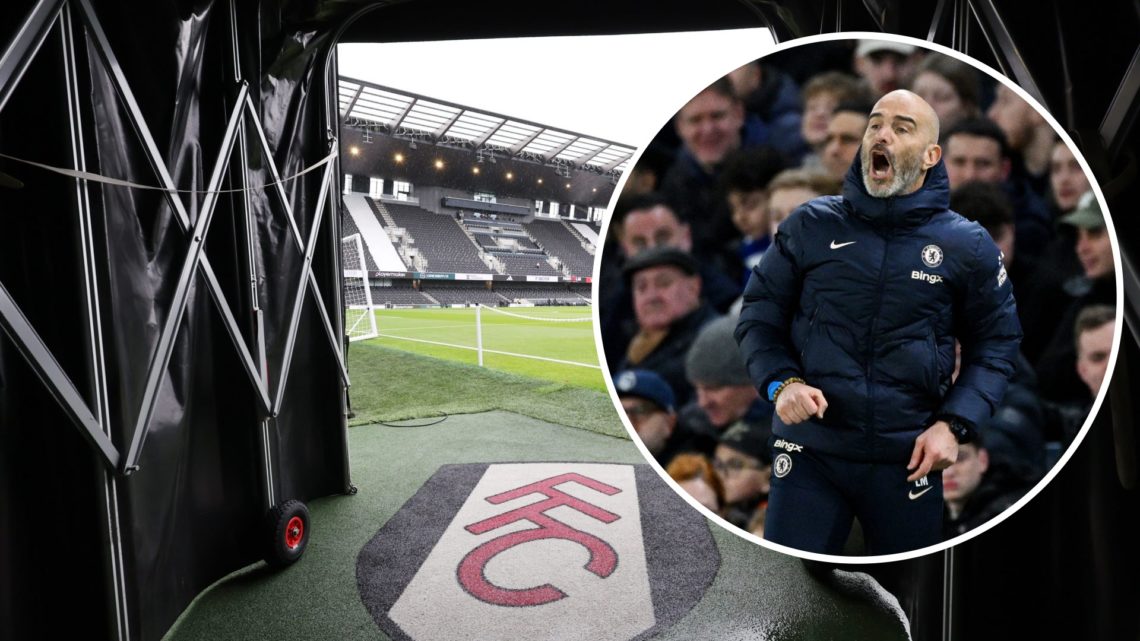 Fulham's ground Craven Cottage with inset of Chelsea manager Enzo Maresca