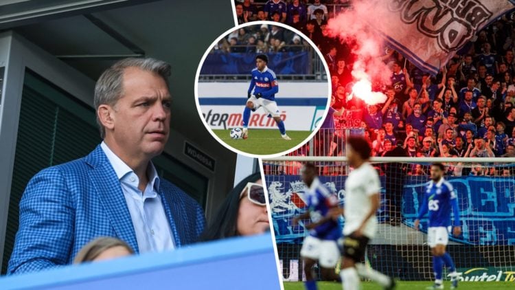 Todd Boehly owner of Chelsea during the Premier League match between Chelsea FC and Manchester City FC at Stamford Bridge. Pic 2: RC Strasbourg sup...
