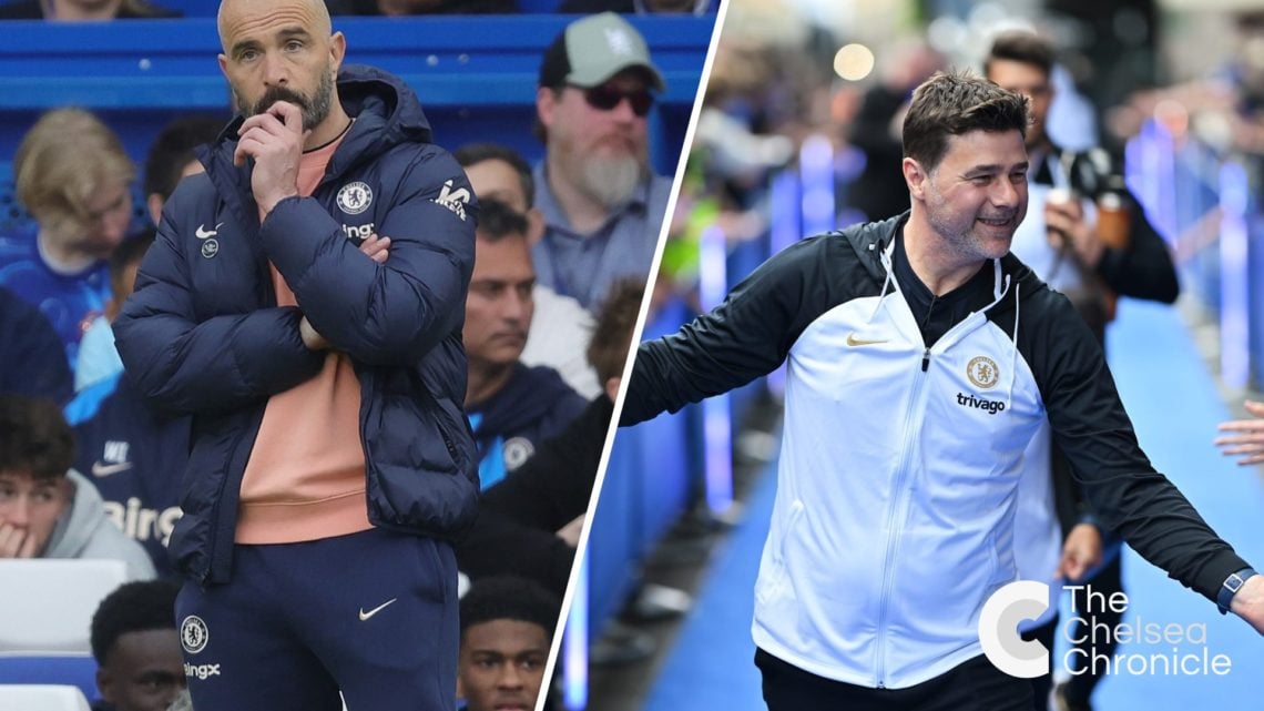 Enzo Maresca Manager of Chelsea looks disappointed & dejected during the Premier League match between Chelsea FC and Ipswich Town FC. Mauricio ...