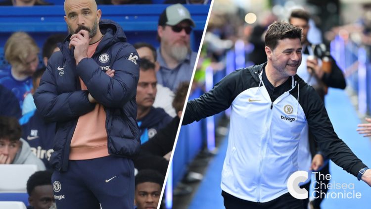 Enzo Maresca Manager of Chelsea looks disappointed & dejected during the Premier League match between Chelsea FC and Ipswich Town FC. Mauricio ...