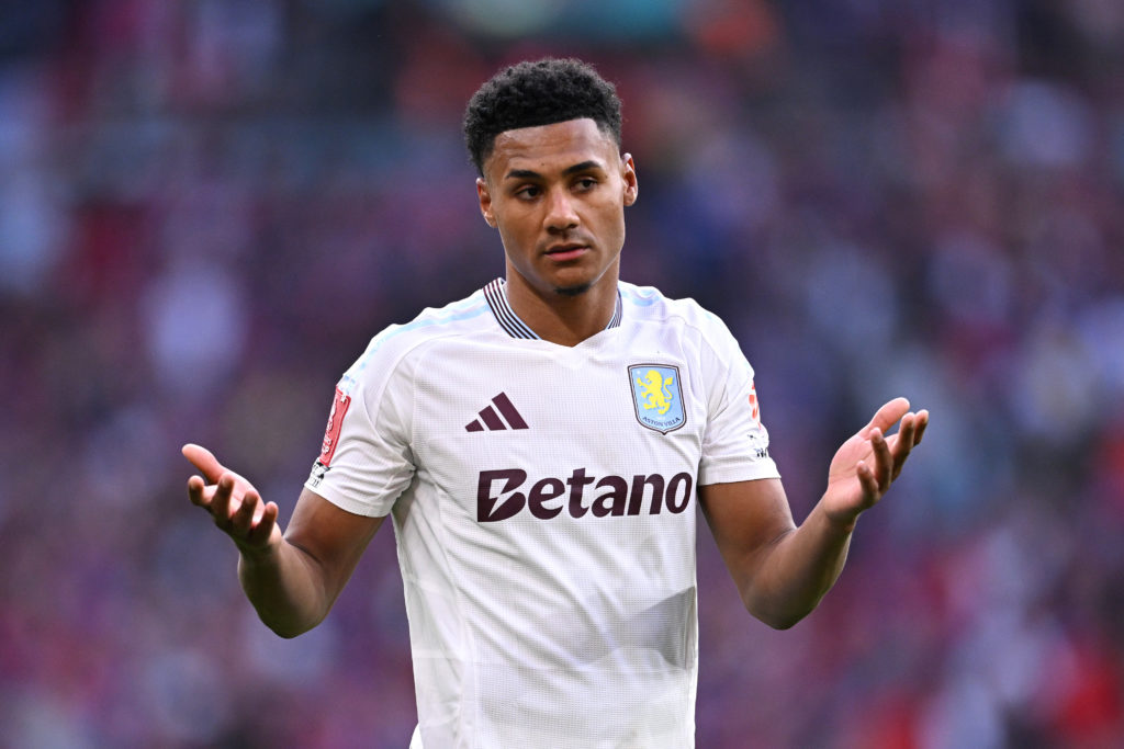 Ollie Watkins playing for Aston Villa against Crystal Palace in the FA Cup.