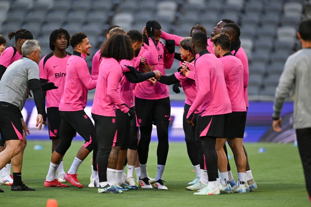 Chelsea FC Training Session And Press Conference - UEFA Conference League 2024/25 Semi Final First Leg