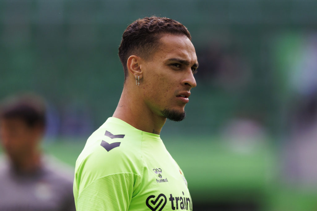 Real Betis winger Antony in training ahead of Conference League final against Chelsea