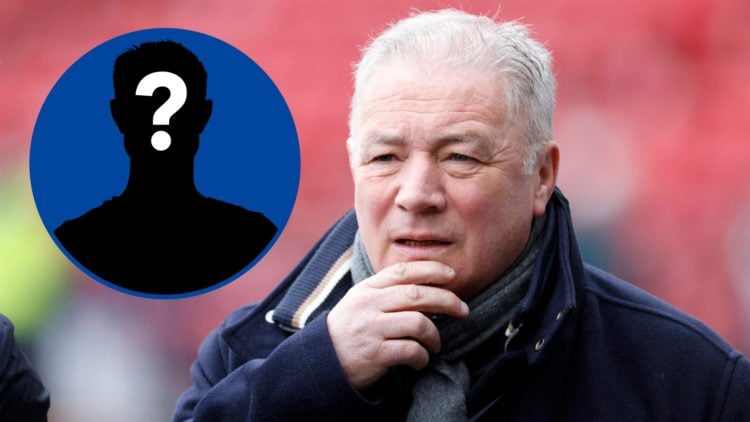 Ally McCoist before the Scottish Cup Semi Final match between Rangers and Celtic, inset mystery player