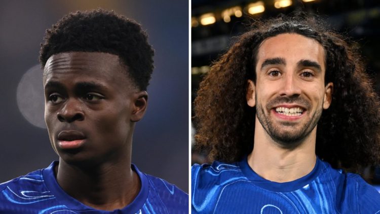 Picture one Tyrique George playing for Chelsea in the FA Cup. Picture two Marc Cucurella playing for Chelsea in the Premier League
