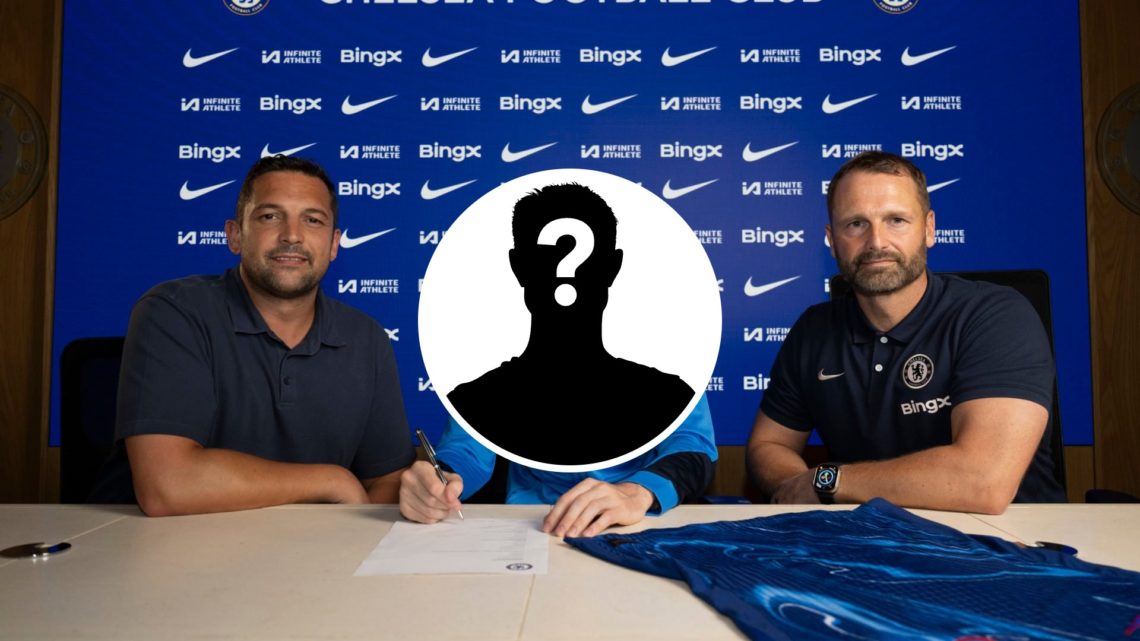 Laurence Stewart and Paul Winstanley at Cole Palmer's new Chelsea contract announcement, inset mystery player