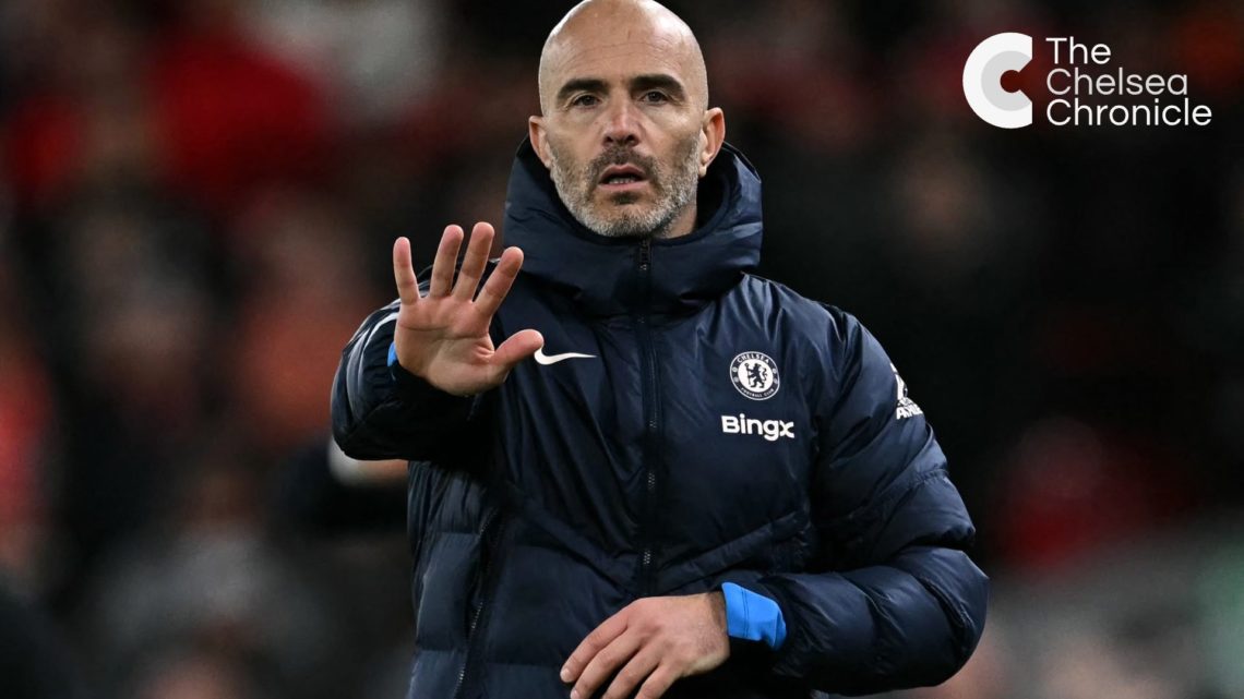 Chelsea's Italian head coach Enzo Maresca shouts instructions to the players from the touchline