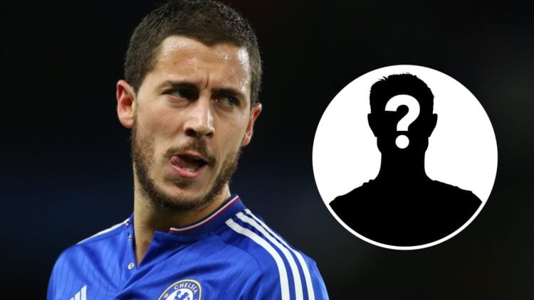 Eden Hazard playing for Chelsea against Porto in the Champions League. Inset, mystery football player