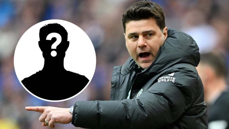 Mauricio Pochettino as the Chelsea manager in the FA Cup. Inset, mystery football player