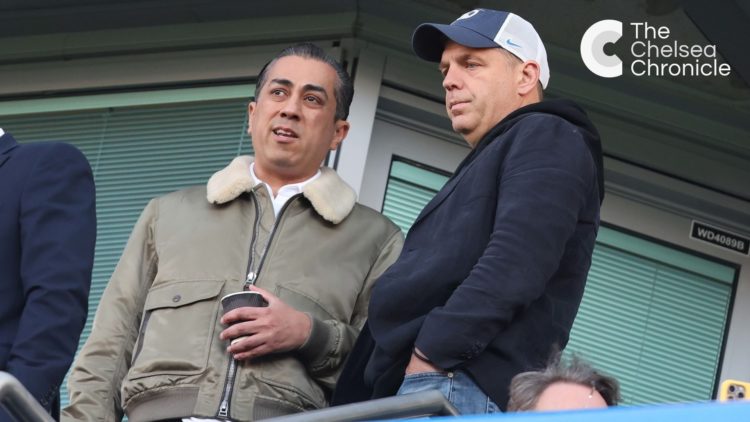 Chelsea owners Todd Boehly and Behdad Eghbali at Stamford Bridge for the Premier League match against Manchester United