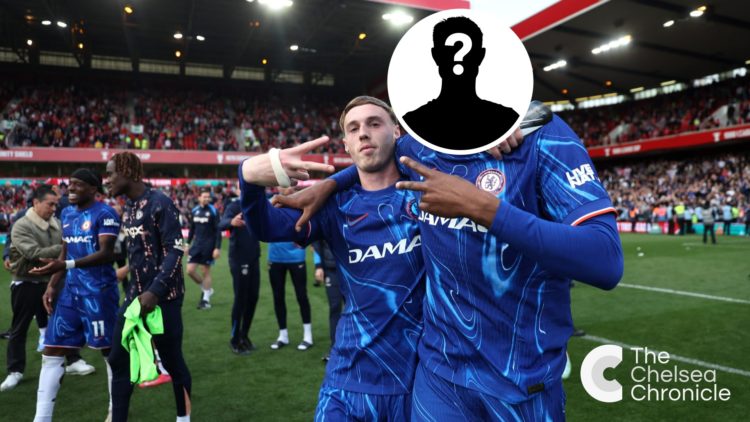 Cole Palmer and Tosin Adarabioyo of Chelsea pose for a photo together after the Premier League match between Nottingham Forest FC and Chelsea FC